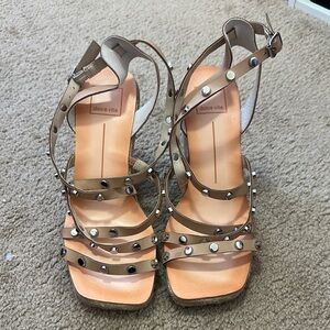 Dolce Vita Tan Studded wedges